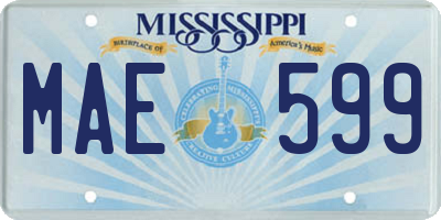 MS license plate MAE599