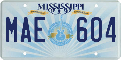MS license plate MAE604