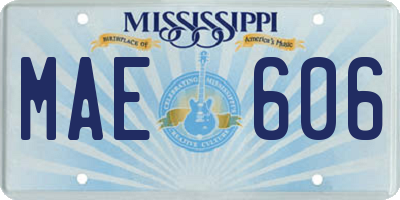 MS license plate MAE606