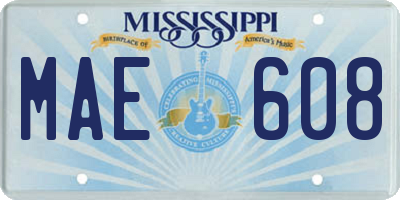 MS license plate MAE608