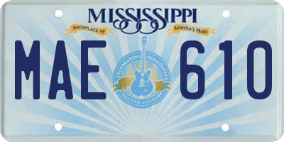 MS license plate MAE610