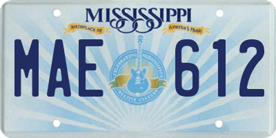 MS license plate MAE612