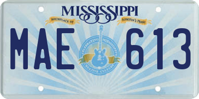 MS license plate MAE613