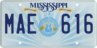 MS license plate MAE616