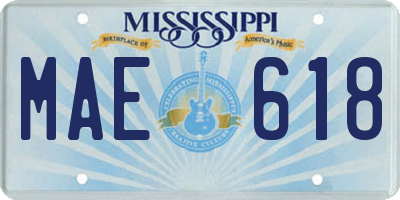 MS license plate MAE618
