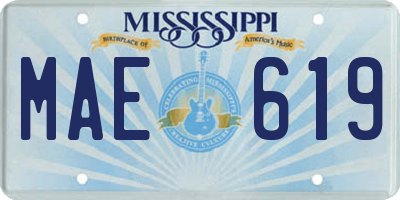 MS license plate MAE619