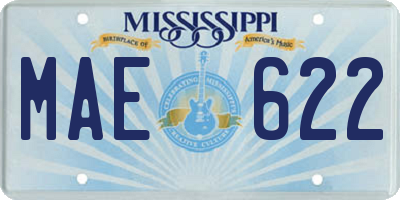 MS license plate MAE622