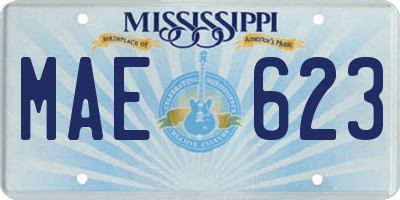 MS license plate MAE623