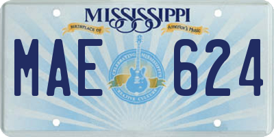 MS license plate MAE624