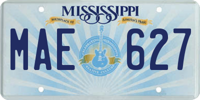 MS license plate MAE627