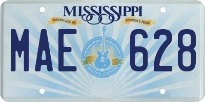 MS license plate MAE628