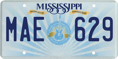 MS license plate MAE629