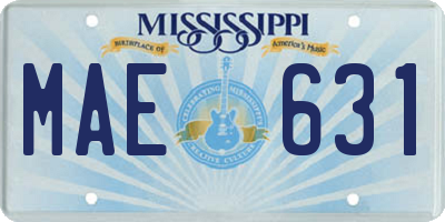 MS license plate MAE631