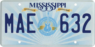 MS license plate MAE632