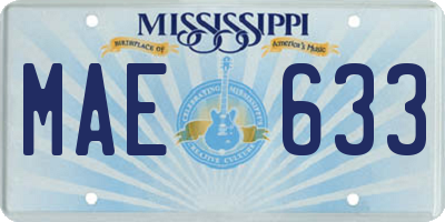 MS license plate MAE633