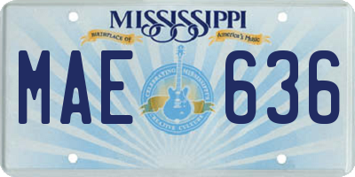 MS license plate MAE636
