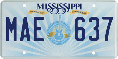 MS license plate MAE637