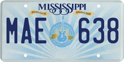 MS license plate MAE638