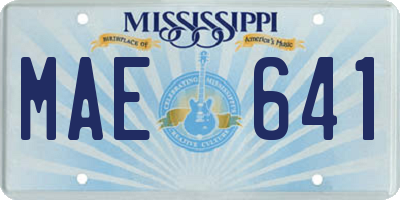 MS license plate MAE641