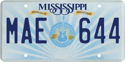 MS license plate MAE644