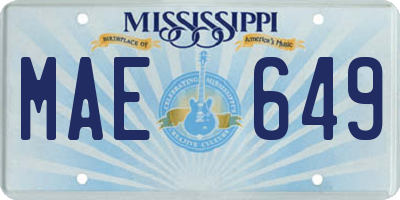 MS license plate MAE649
