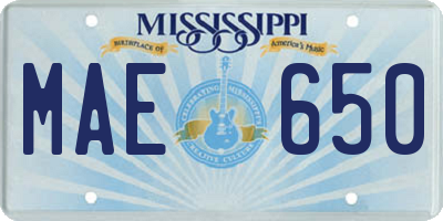 MS license plate MAE650