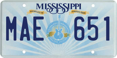 MS license plate MAE651