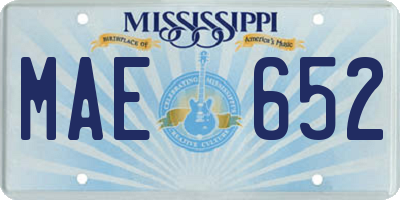 MS license plate MAE652