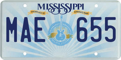 MS license plate MAE655