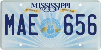 MS license plate MAE656