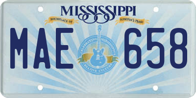 MS license plate MAE658