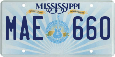 MS license plate MAE660