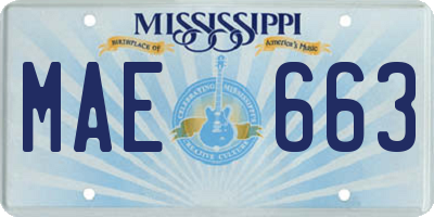 MS license plate MAE663