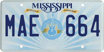 MS license plate MAE664