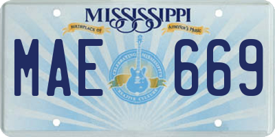 MS license plate MAE669