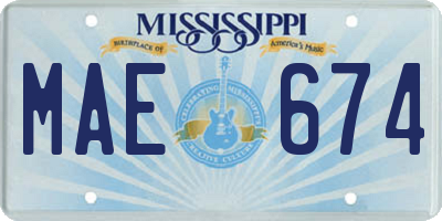 MS license plate MAE674