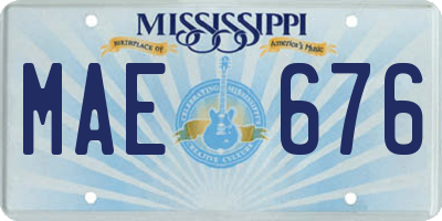 MS license plate MAE676