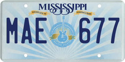MS license plate MAE677