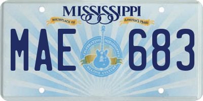 MS license plate MAE683