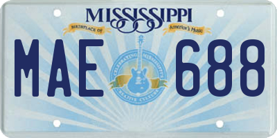 MS license plate MAE688