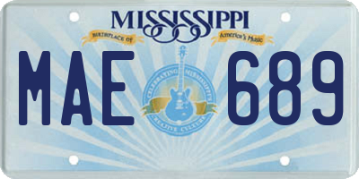 MS license plate MAE689