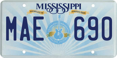 MS license plate MAE690