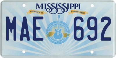MS license plate MAE692
