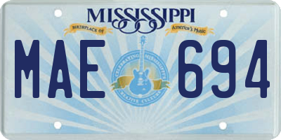 MS license plate MAE694