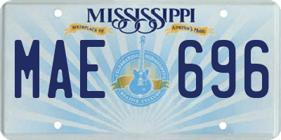 MS license plate MAE696
