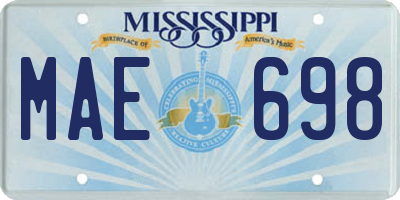 MS license plate MAE698