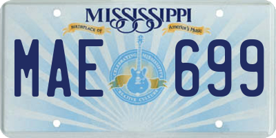 MS license plate MAE699