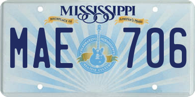 MS license plate MAE706