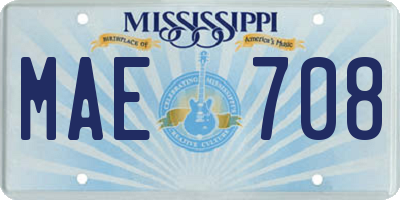 MS license plate MAE708