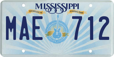 MS license plate MAE712